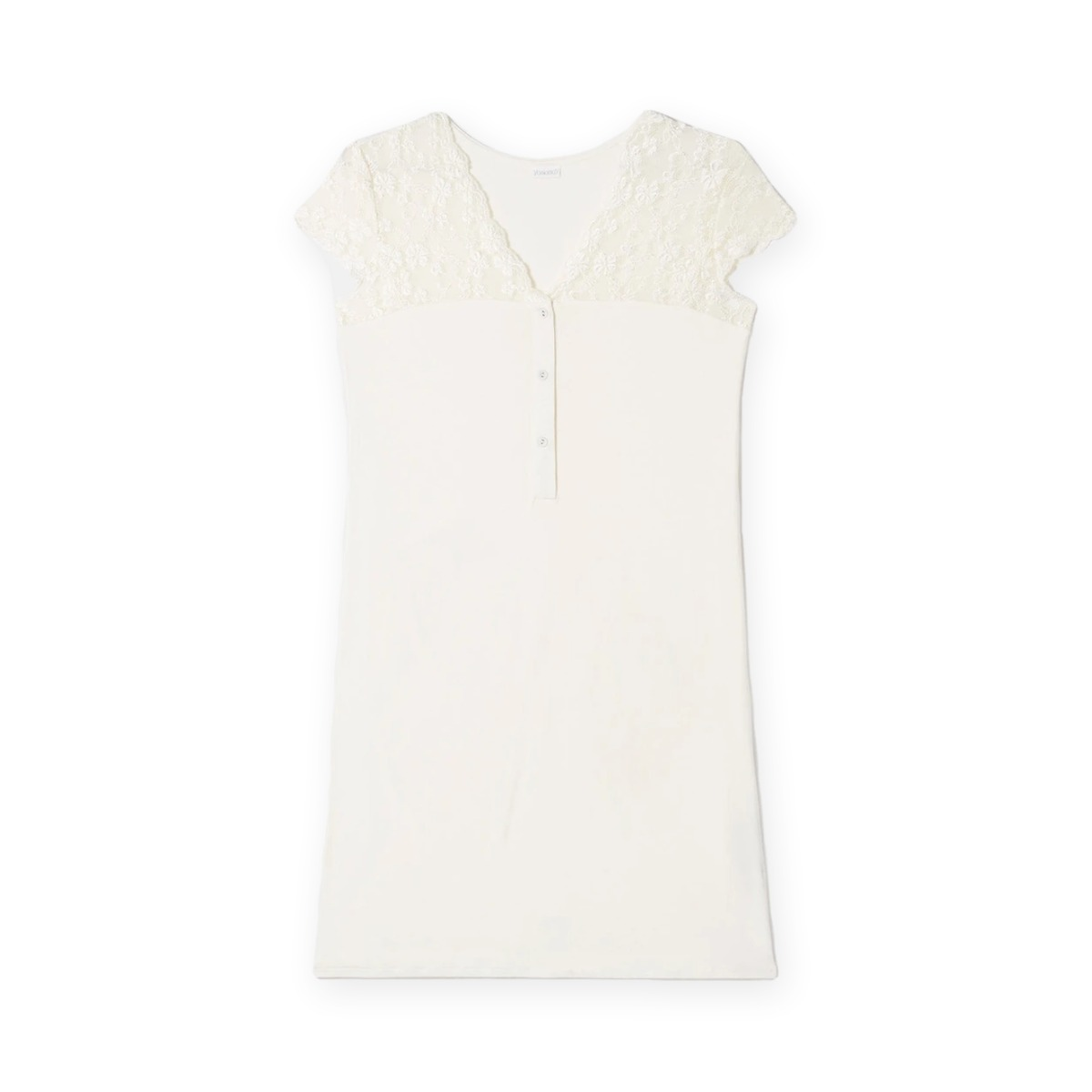 Short-sleeve soft nightshirt / white / M