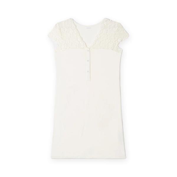 Short-sleeve soft nightshirt / white / S