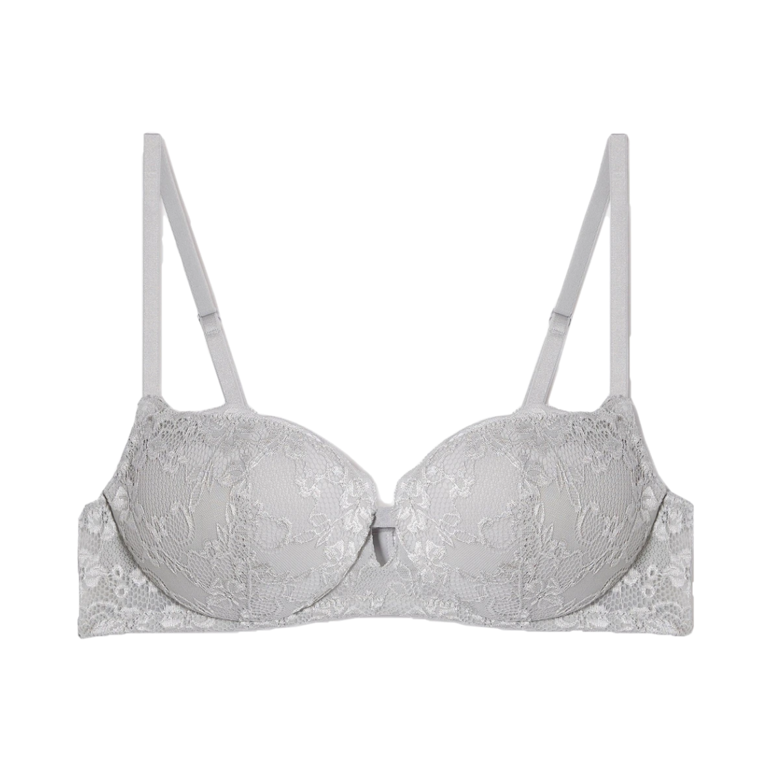 Silver Lace Padded balcony bra 34C