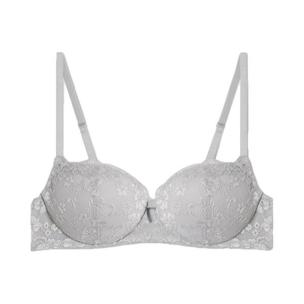 Silver Lace Padded balcony bra 34C