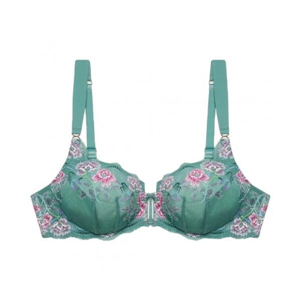 Yamamay Sage Green Bra / Бра ментол с цветочным орнаментом
