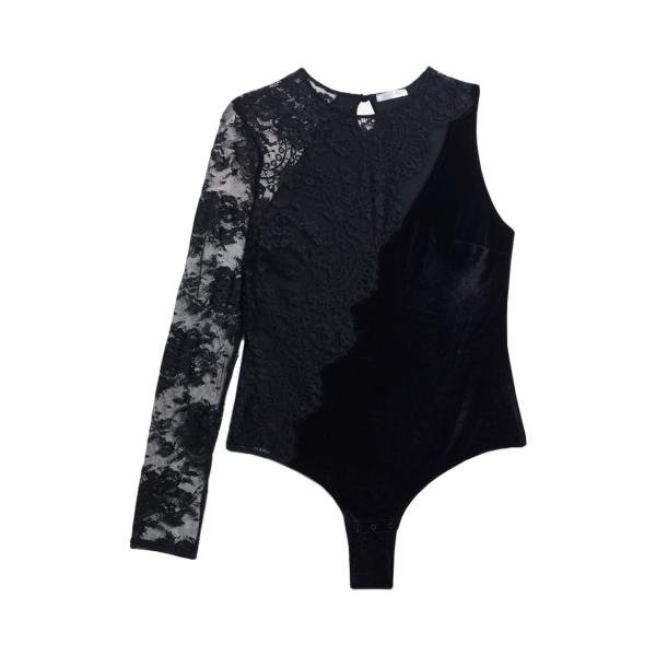 Yamamay One-shoulder velvet bodysuit The Body Collection Black M