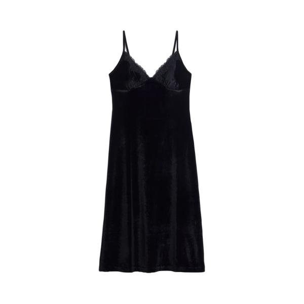 YAmamay Velvet Party Velvet Dress Black M
