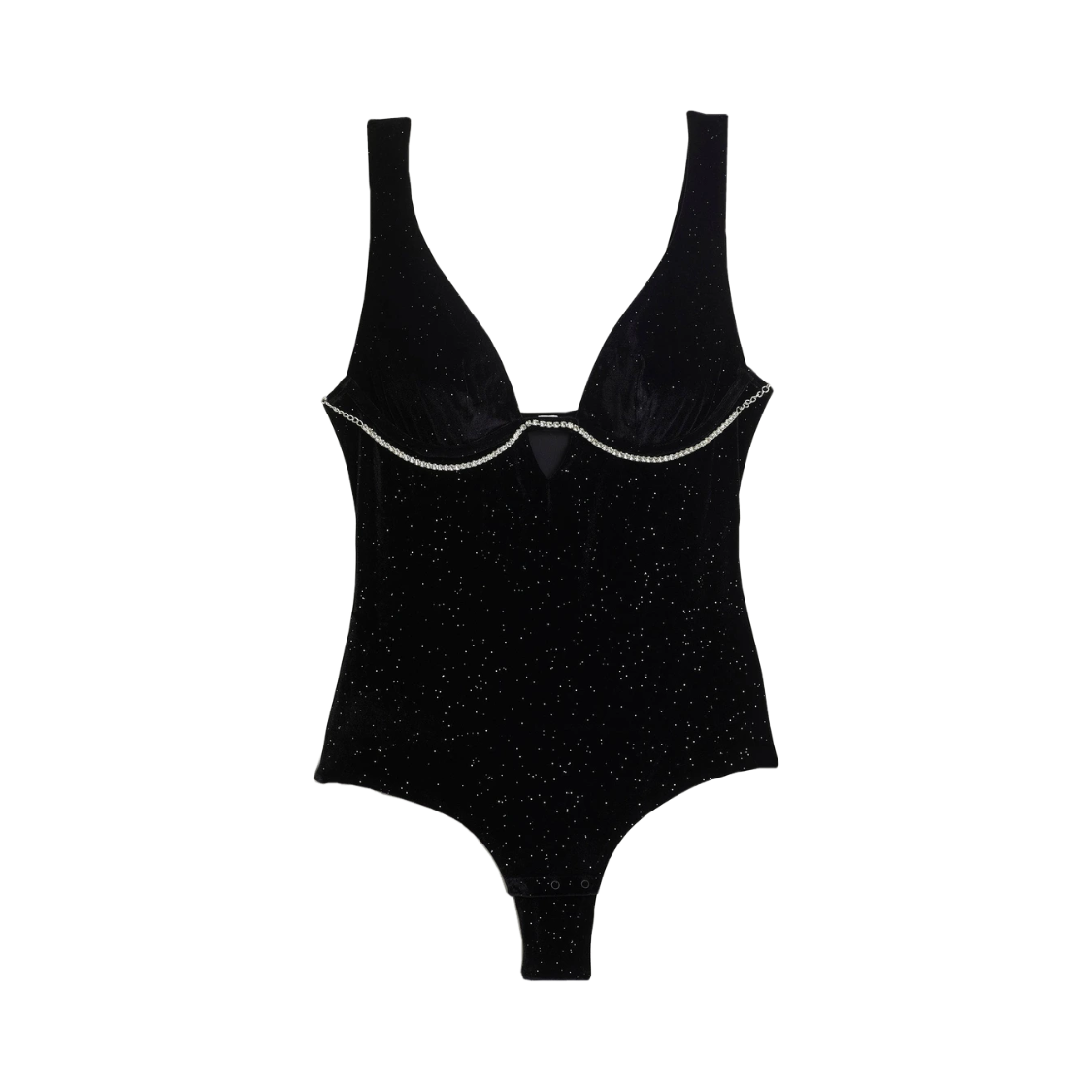 Yamamay Brilliant Velvet Bodysuit with jewel 3 боди черный вельвет со стразами