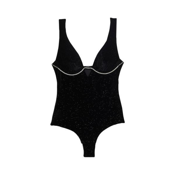 Yamamay Brilliant Velvet Bodysuit with jewel 3 боди черный вельвет со стразами