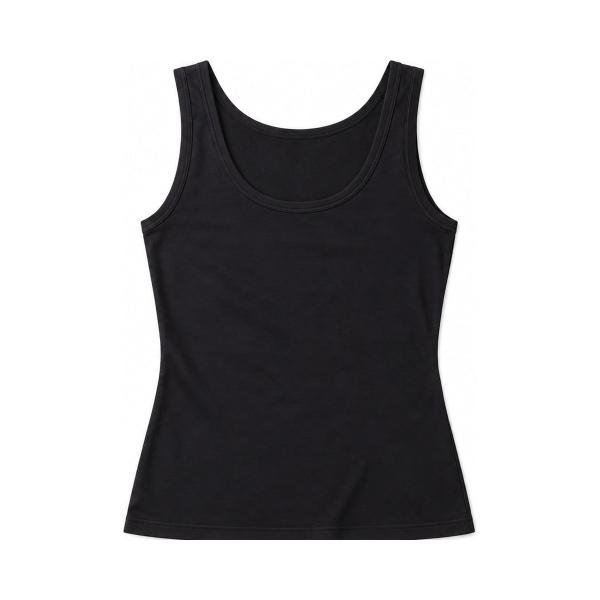 100% cotton sleeveless T-shirt / black / XS